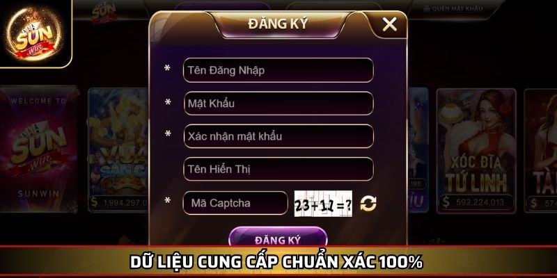 Đăng Ký Tài Khoản SUNWIN, Hướng Dẫn Chi Tiết Và Đầy Đủ 3 Dữ liệu cung cấp chuẩn xác 100%