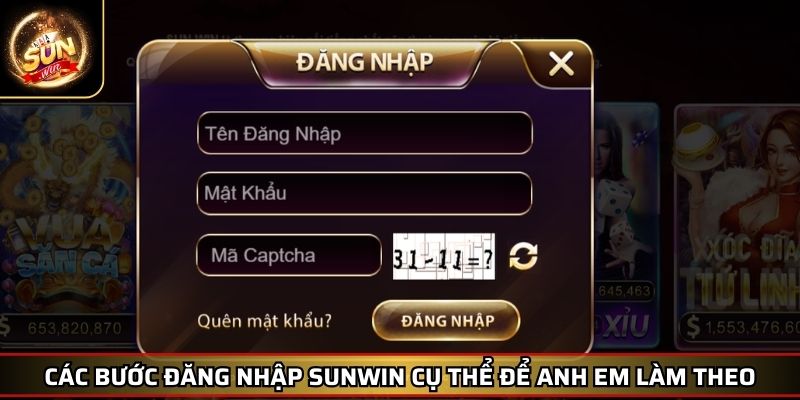 Đăng Nhập SUNWIN – Chìa Khóa Mở Cánh Cửa Giải Trí Chất Lượng 3 Các bước đăng nhập SUNWIN cụ thể để anh em làm theo